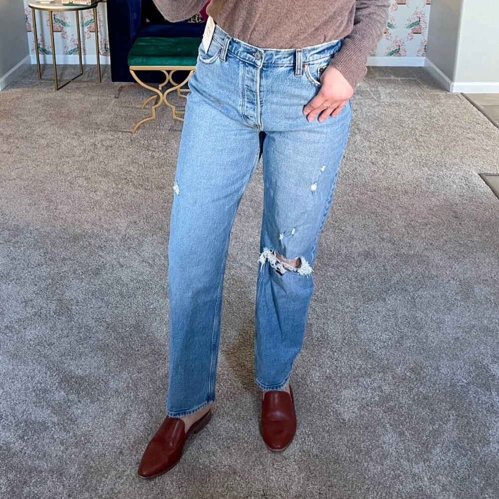 Abercrombie & Fitch Distressed Curve Love The Dad High Rise 10R